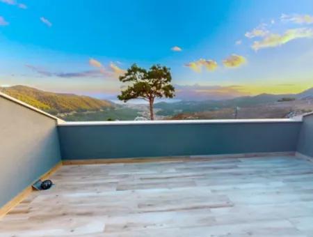 4 Rooms 1 Living Room Custom-Made Villa In 800M2 Plot With Swimming Pool With Magnificent Sea View In Marmaris Gökbel Area